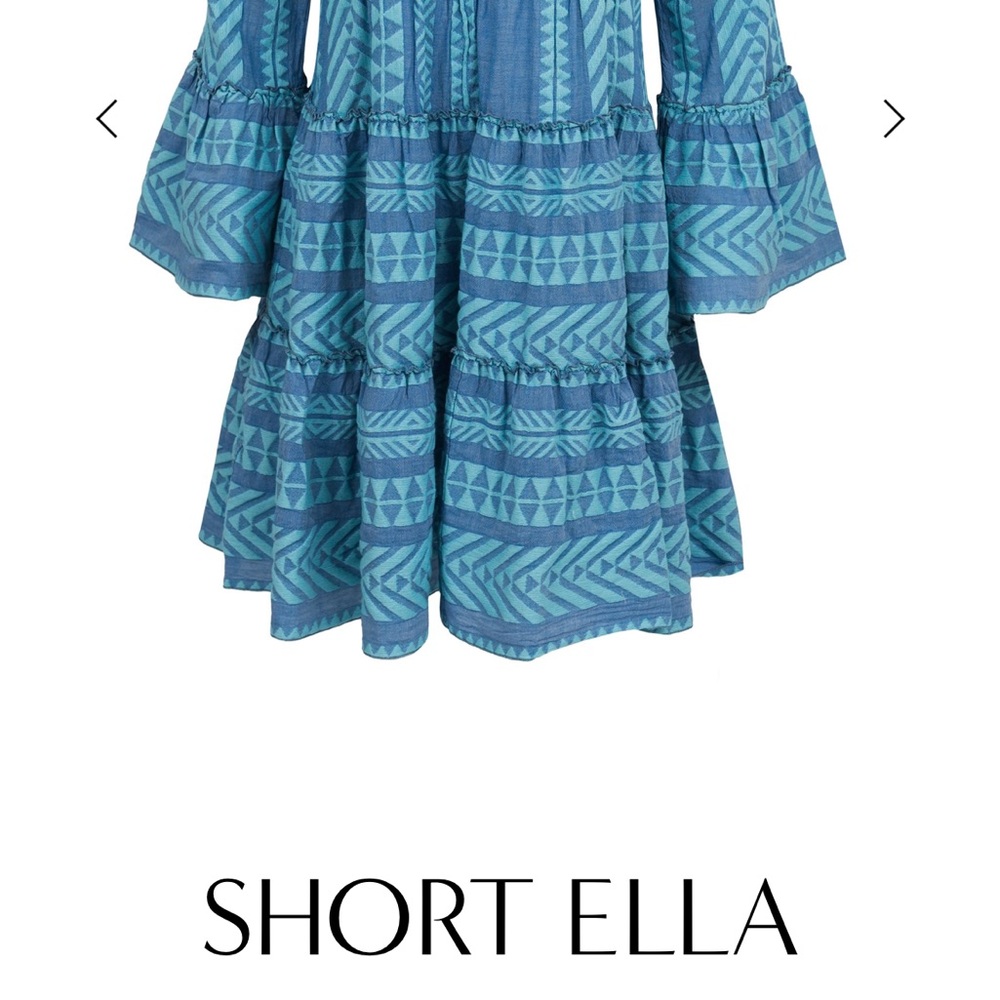 Short Ella Blue Patterned Dress